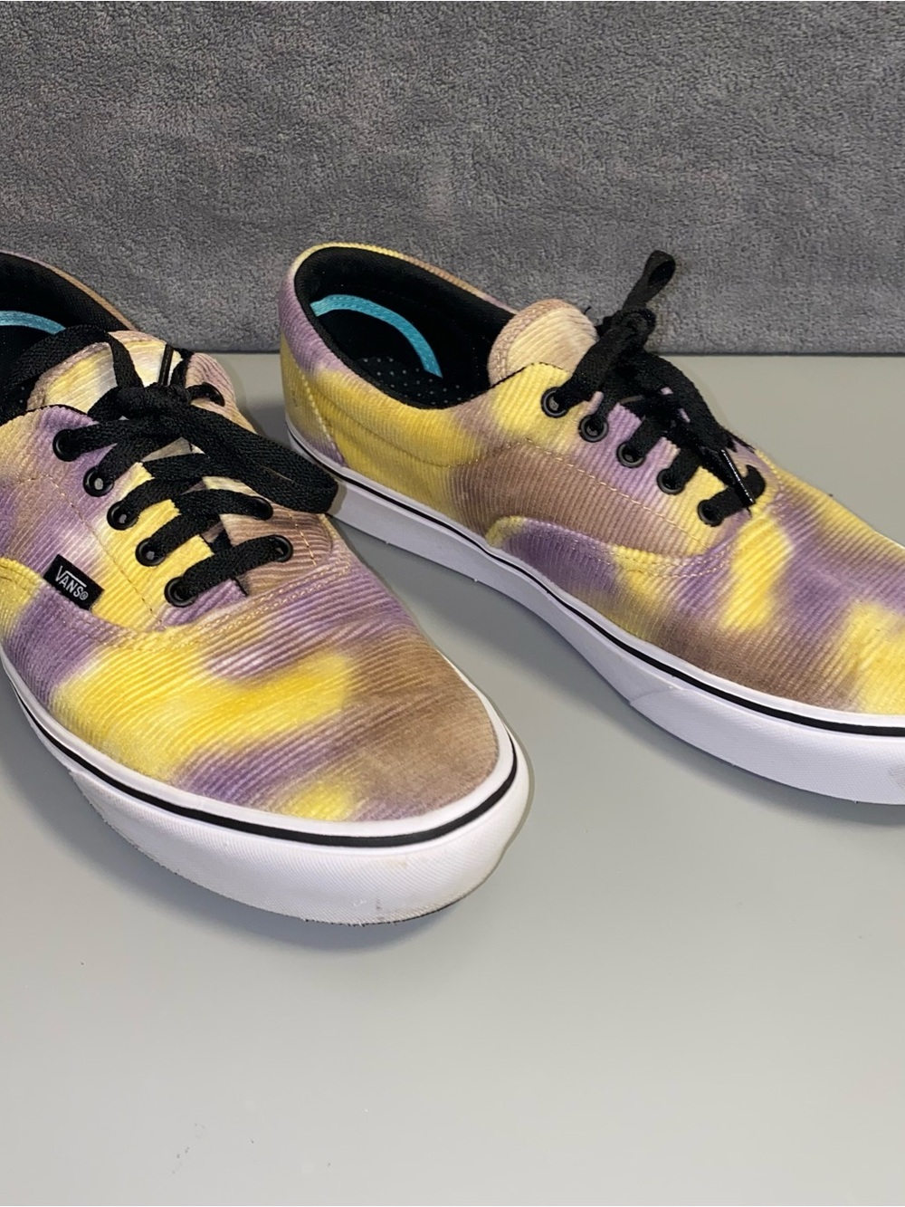 Vans Size 12 ComfyCush Era Blotched Multi/Purple Velvet Shoes - Picture 3 of 14